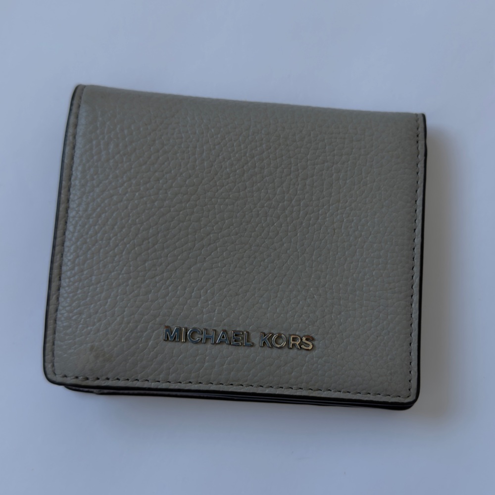 Michael Kors Pebbled Leather Wallet in Gray